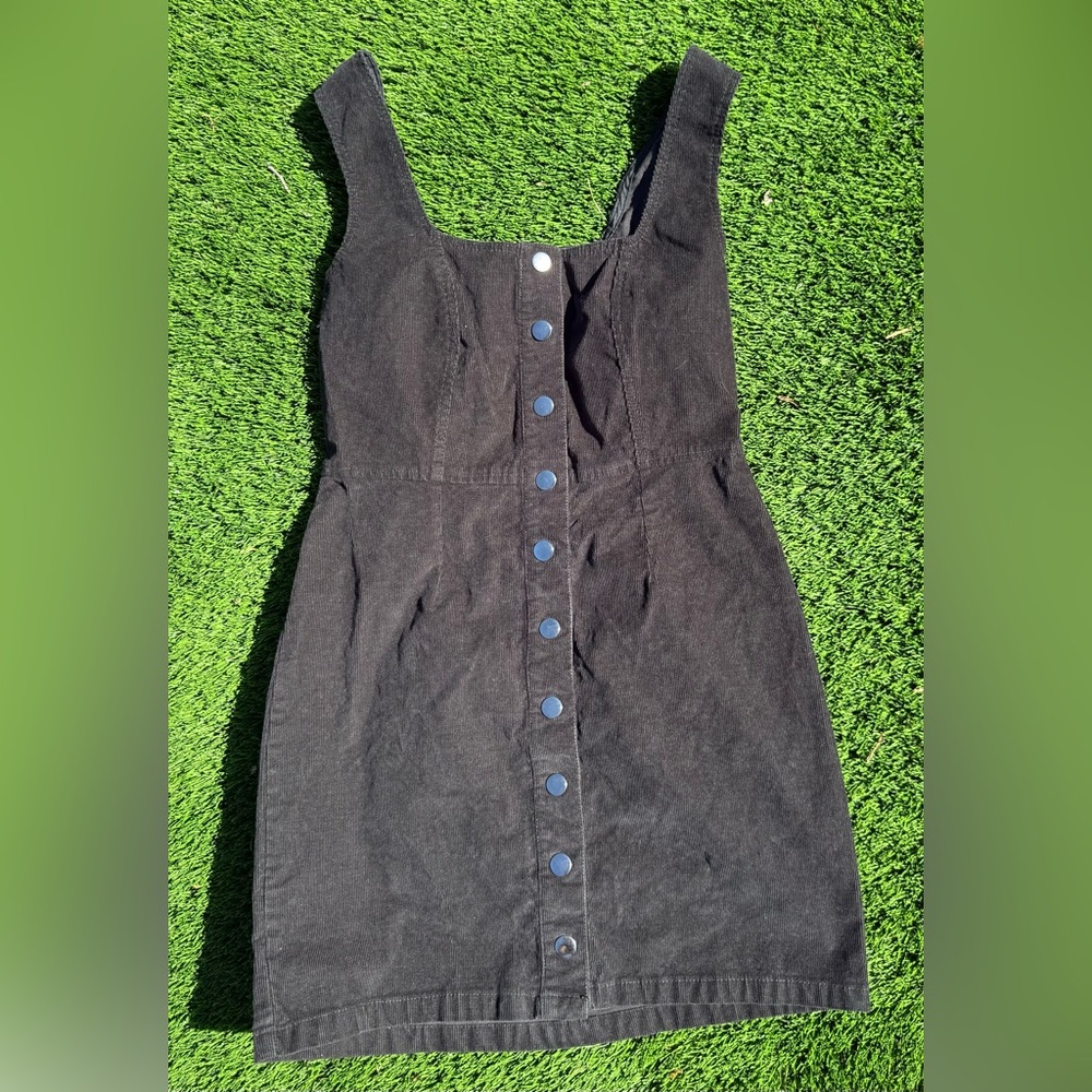 Urban Outfitters corduroy Black Button-Front Mini Dress